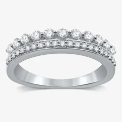 (H-I / I1) Womens 1/2 CT. T.W. Lab Grown White Diamond 10K Gold Anniversary Wedding Band