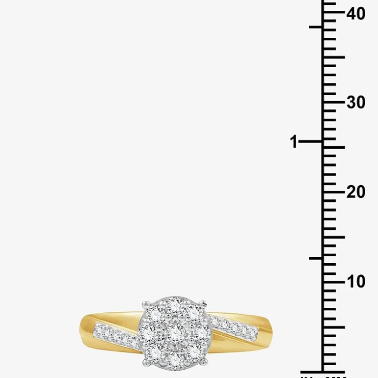 (H-I / I1) Womens 1/2 CT. T.W. Lab Grown White Diamond 14K Gold Over Silver Side Stone Bridal Set
