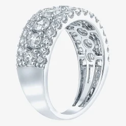 (H-I / I1) Womens 2 CT. T.W. Lab Grown White Diamond 10K Gold Anniversary Band