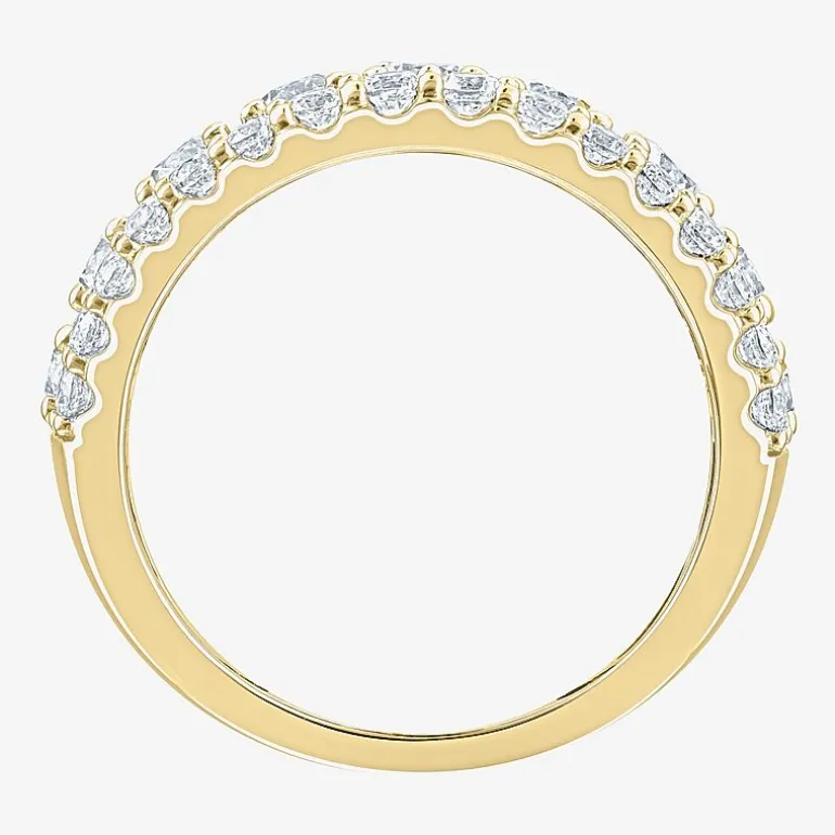 (H-I / I1) Womens 2 CT. T.W. Lab Grown White Diamond 10K Gold Anniversary Band