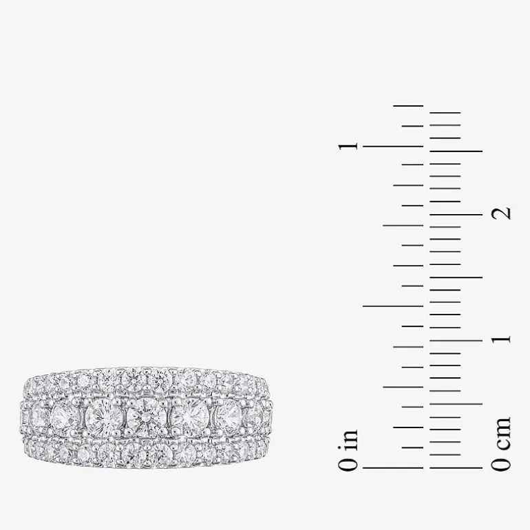 (H-I / I1) Womens 2 CT. T.W. Lab Grown White Diamond 10K Gold Anniversary Band