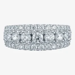 (H-I / I1) Womens 2 CT. T.W. Lab Grown White Diamond 10K Gold Anniversary Band