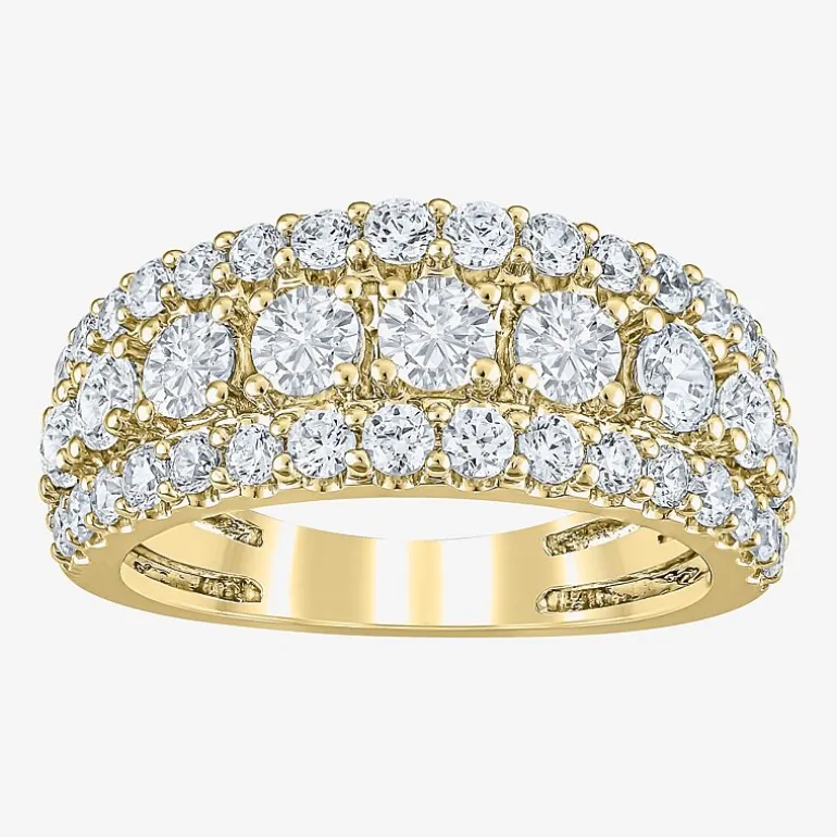(H-I / I1) Womens 2 CT. T.W. Lab Grown White Diamond 10K Gold Anniversary Band