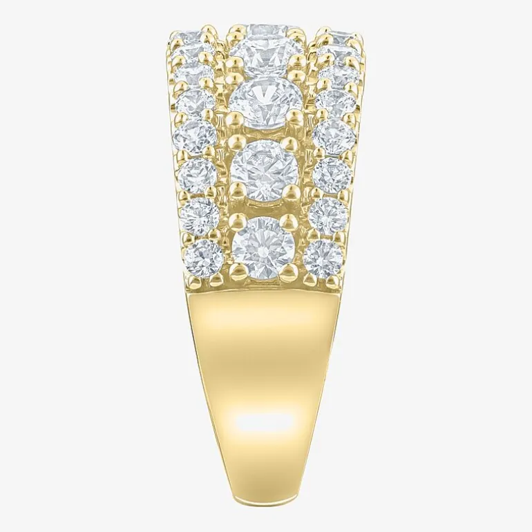 (H-I / I1) Womens 2 CT. T.W. Lab Grown White Diamond 10K Gold Anniversary Band