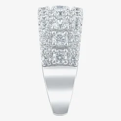 (H-I / I1) Womens 2 CT. T.W. Lab Grown White Diamond 10K Gold Anniversary Band