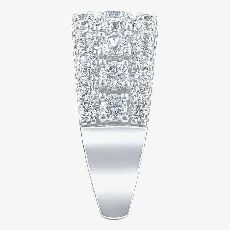 (H-I / I1) Womens 2 CT. T.W. Lab Grown White Diamond 10K Gold Anniversary Band