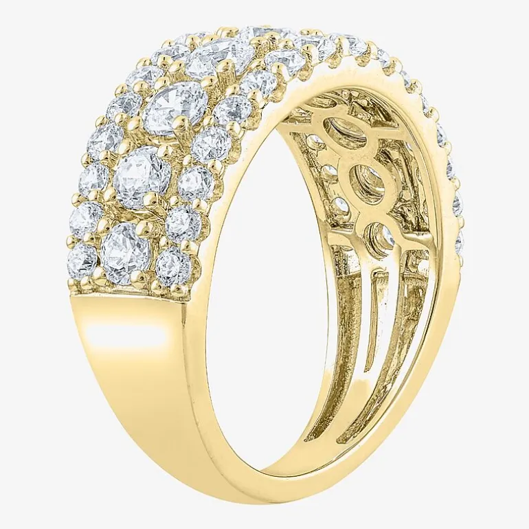 (H-I / I1) Womens 2 CT. T.W. Lab Grown White Diamond 10K Gold Anniversary Band