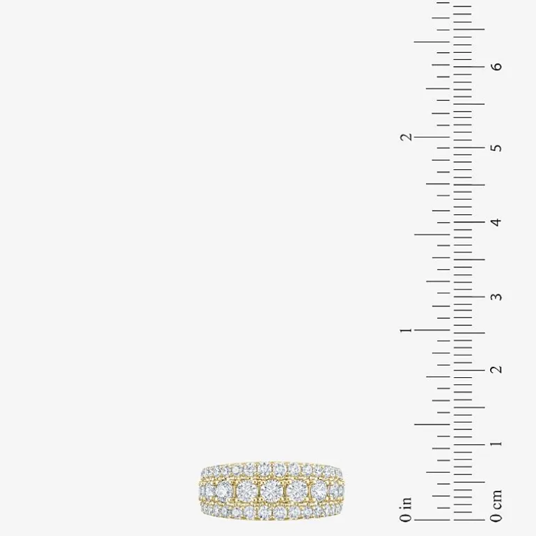 (H-I / I1) Womens 2 CT. T.W. Lab Grown White Diamond 10K Gold Anniversary Band