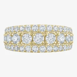 (H-I / I1) Womens 2 CT. T.W. Lab Grown White Diamond 10K Gold Anniversary Band