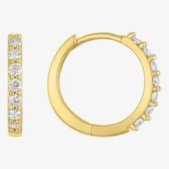 (H-I / SI2-I1) Diamond Addiction 1/4 CT. T.W. Lab Grown White Diamond 13mm Hoop Earrings
