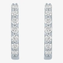 (H-I / SI2-I1) Diamond Addiction 1/4 CT. T.W. Lab Grown White Diamond 13mm Hoop Earrings