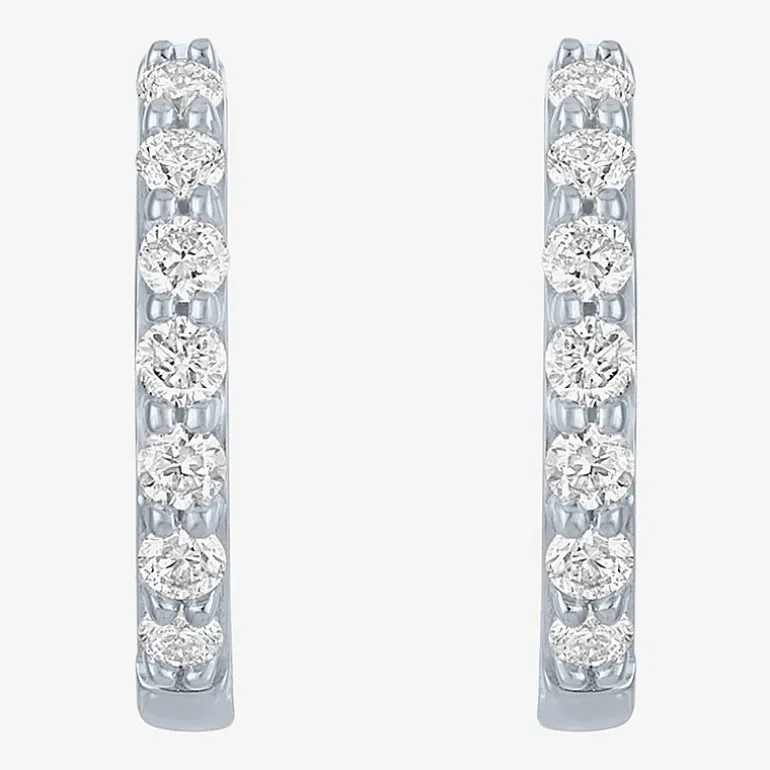 (H-I / SI2-I1) Diamond Addiction 1/4 CT. T.W. Lab Grown White Diamond 13mm Hoop Earrings