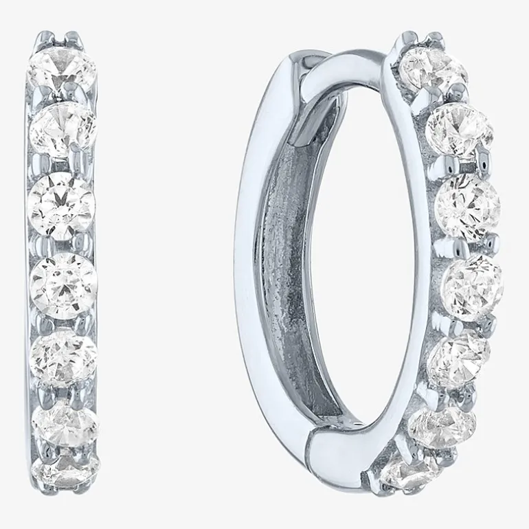 (H-I / SI2-I1) Diamond Addiction 1/4 CT. T.W. Lab Grown White Diamond 13mm Hoop Earrings
