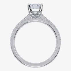 (H-I / Si2-I1) Womens 1 1/2 CT. T.W. Lab Grown White Diamond 10K Gold Rectangular Side Stone Bridal Set