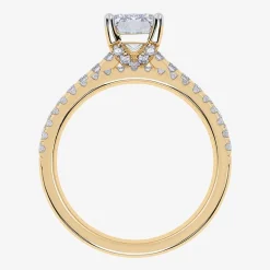 (H-I / Si2-I1) Womens 1 1/2 CT. T.W. Lab Grown White Diamond 10K Gold Rectangular Side Stone Bridal Set
