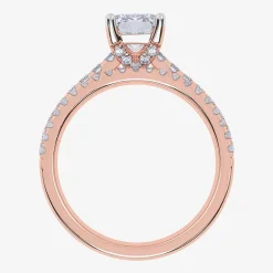 (H-I / Si2-I1) Womens 1 1/2 CT. T.W. Lab Grown White Diamond 10K Gold Rectangular Side Stone Bridal Set