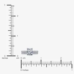 (H-I / Si2-I1) Womens 1 1/2 CT. T.W. Lab Grown White Diamond 10K Gold Rectangular Side Stone Bridal Set