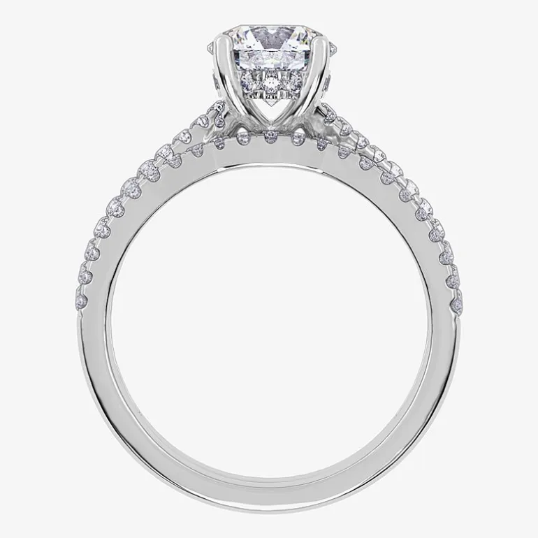 (H-I / Si2-I1) Womens 1 1/2 CT. T.W. Lab Grown White Diamond 10K Gold Round Side Stone Bridal Set