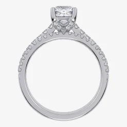 (H-I / Si2-I1) Womens 1 1/2 CT. T.W. Lab Grown White Diamond 10K Gold Cushion Side Stone Bridal Set