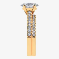 (H-I / Si2-I1) Womens 1 1/2 CT. T.W. Lab Grown White Diamond 10K or 14K Gold Oval Side Stone Bridal Set
