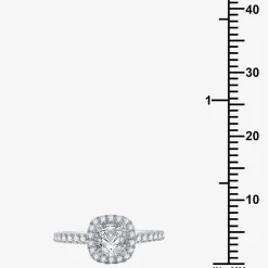 (H-I / Si2-I1) Womens 1 3/4 CT. T.W. Lab Grown White Diamond 10K Gold Cushion Side Stone Halo Bridal Set