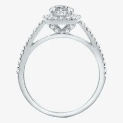 (H-I / Si2-I1) Womens 1 3/4 CT. T.W. Lab Grown White Diamond 10K Gold Cushion Side Stone Halo Bridal Set