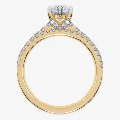 (H-I / Si2-I1) Womens 1 1/2 CT. T.W. Lab Grown White Diamond 10K Gold Marquise Side Stone Bridal Set