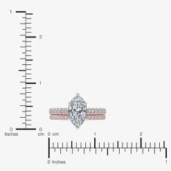 (H-I / Si2-I1) Womens 1 1/2 CT. T.W. Lab Grown White Diamond 10K Gold Marquise Side Stone Bridal Set