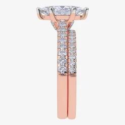 (H-I / Si2-I1) Womens 1 1/2 CT. T.W. Lab Grown White Diamond 10K Gold Marquise Side Stone Bridal Set