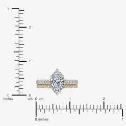 (H-I / Si2-I1) Womens 1 1/2 CT. T.W. Lab Grown White Diamond 10K Gold Marquise Side Stone Bridal Set