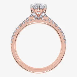 (H-I / Si2-I1) Womens 1 1/2 CT. T.W. Lab Grown White Diamond 10K Gold Marquise Side Stone Bridal Set