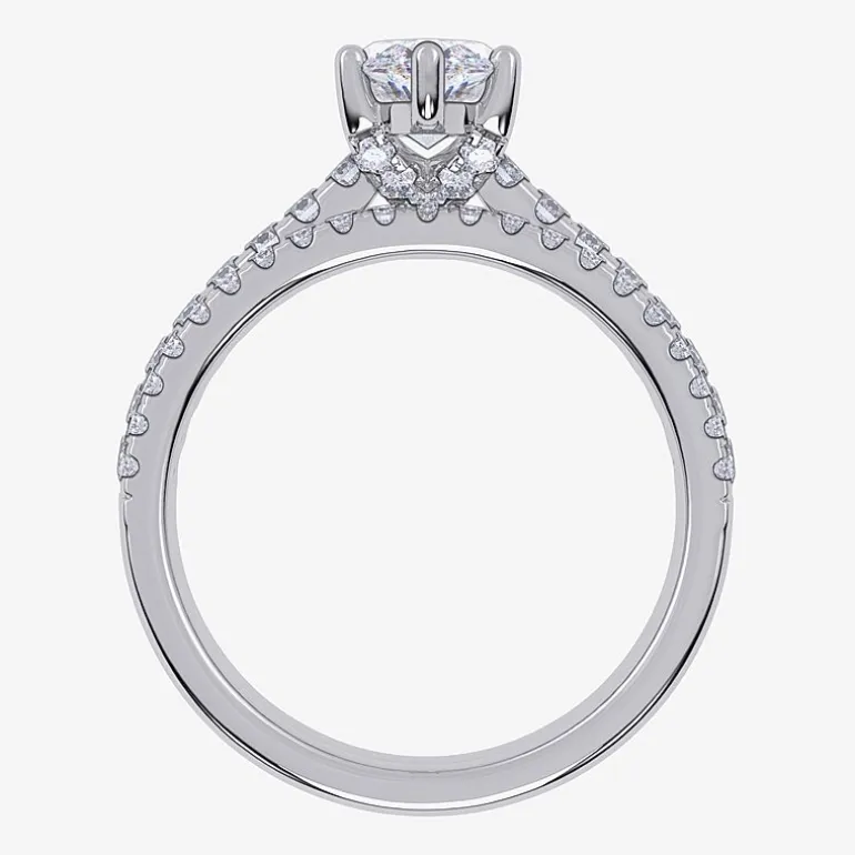 (H-I / Si2-I1) Womens 1 1/2 CT. T.W. Lab Grown White Diamond 10K Gold Marquise Side Stone Bridal Set