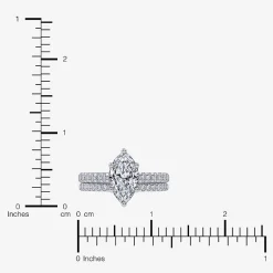 (H-I / Si2-I1) Womens 1 1/2 CT. T.W. Lab Grown White Diamond 10K Gold Marquise Side Stone Bridal Set