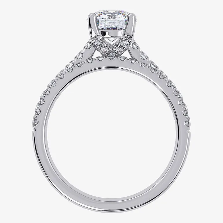 (H-I / Si2-I1) Womens 1 1/2 CT. T.W. Lab Grown White Diamond 10K or 14K Gold Round Side Stone Bridal Set