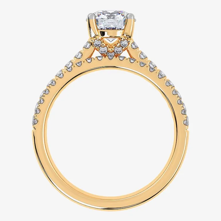 (H-I / Si2-I1) Womens 1 1/2 CT. T.W. Lab Grown White Diamond 10K or 14K Gold Round Side Stone Bridal Set