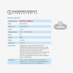 (H-I / Si2-I1) Womens 1 1/2 CT. T.W. Lab Grown White Diamond 10K or 14K Gold Side Stone Bridal Set