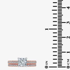 (H-I / Si2-I1) Womens 1 1/2 CT. T.W. Lab Grown White Diamond 10K or 14K Gold Side Stone Bridal Set