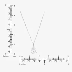 ( H-I/Si1-Si2 ) 2 CT.  Lab-Grown Diamond 14K Gold Pear 18 Inch Pendant Necklace