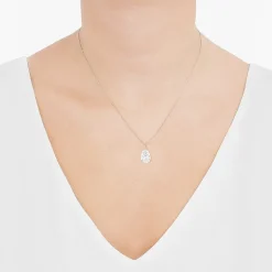 ( H-I/Si1-Si2 ) 2 CT.  Lab-Grown Diamond 14K Gold Pear 18 Inch Pendant Necklace