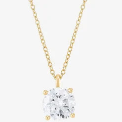 ( H-I/Si1-Si2 ) 2 CT. Lab-Grown Diamond 14K Gold Round 18 Inch Pendant Necklace