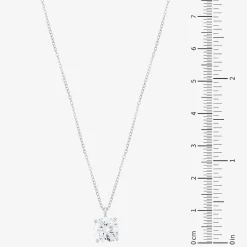 ( H-I/Si1-Si2 ) 2 CT. Lab-Grown Diamond 14K Gold Round 18 Inch Pendant Necklace