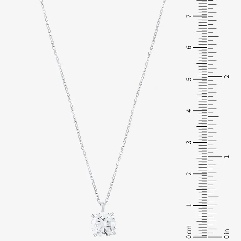 ( H-I/Si1-Si2 ) 2 CT. Lab-Grown Diamond 14K Gold Round 18 Inch Pendant Necklace