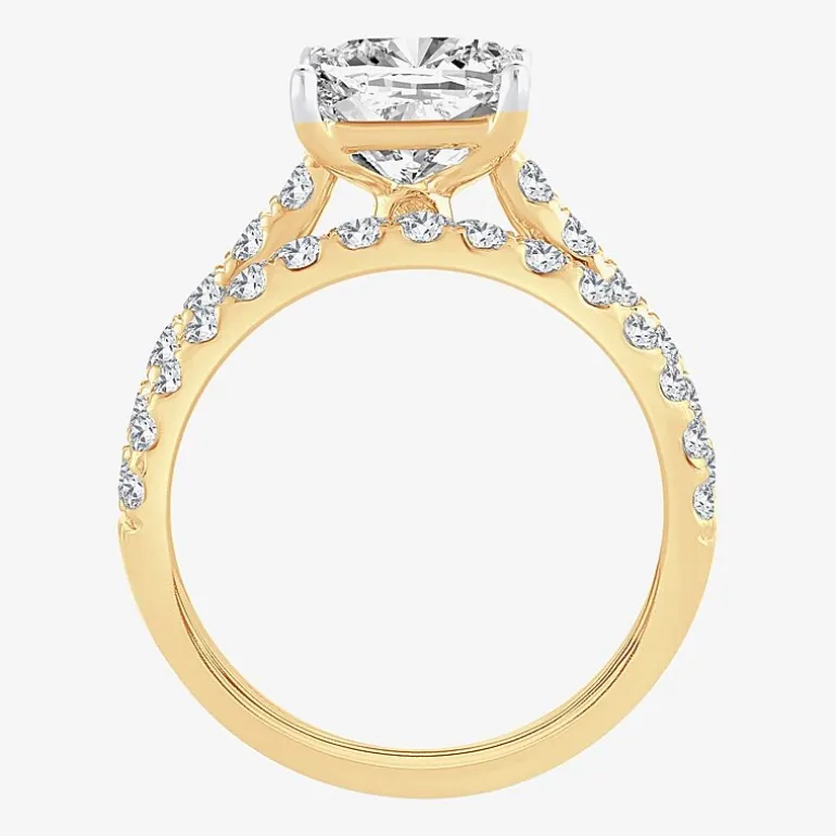 (H-I / SI1-SI2) Signature By Modern Bride Womens 2 1/2 CT. TW. Lab Grown White Diamond in 14K Gold Princess Bridal Set