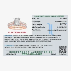(H-I / SI1-SI2) Signature By Modern Bride Emerald Cut Womens 2 CT. T.W. Lab Grown White Diamond Bridal Set in 14K Gold