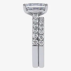 (H-I / SI1-SI2) Signature By Modern Bride Emerald Cut Womens 2 CT. T.W. Lab Grown White Diamond Bridal Set in 14K Gold