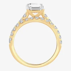 (H-I / SI1-SI2) Signature By Modern Bride Emerald Cut Womens 2 CT. T.W. Lab Grown White Diamond Bridal Set in 14K Gold