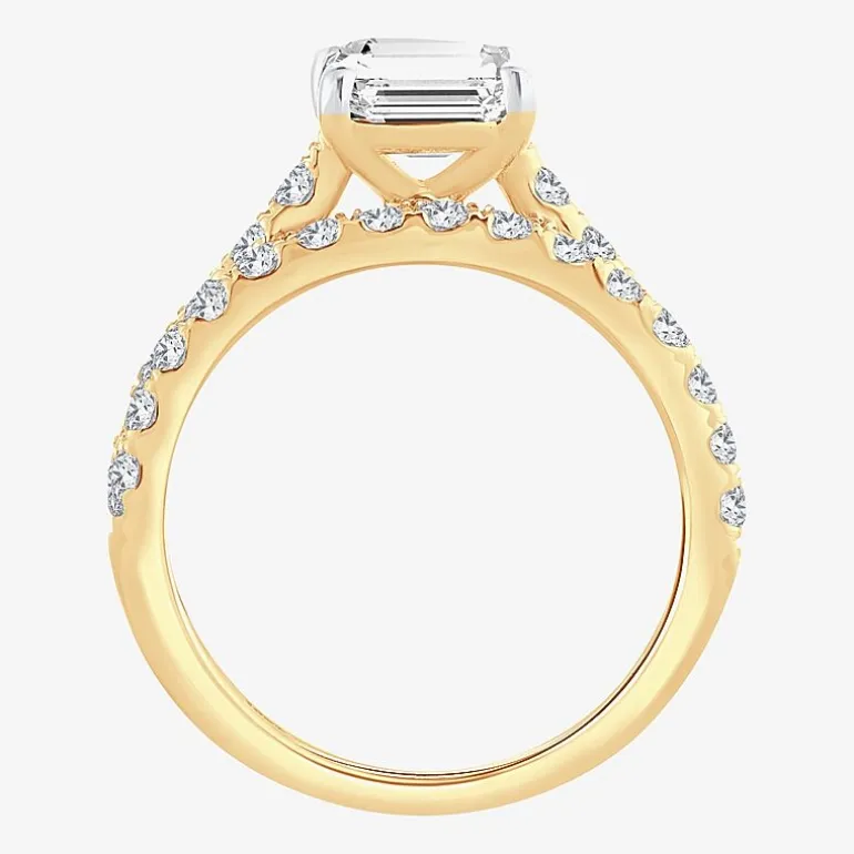 (H-I / SI1-SI2) Signature By Modern Bride Emerald Cut Womens 2 CT. T.W. Lab Grown White Diamond Bridal Set in 14K Gold