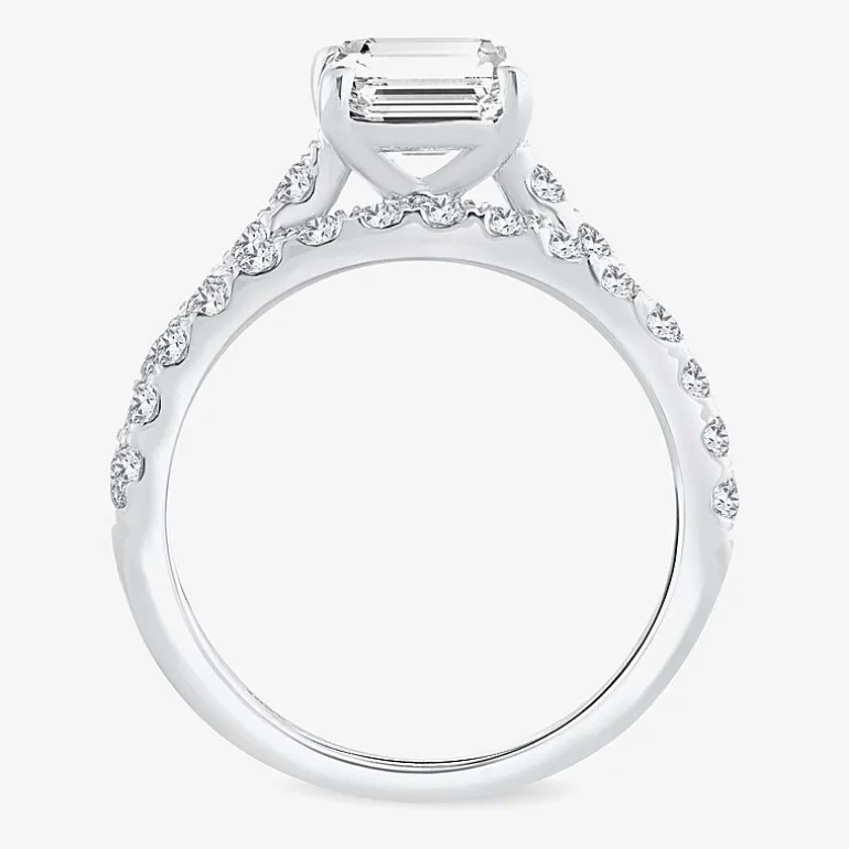 (H-I / SI1-SI2) Signature By Modern Bride Womens 3 CT. T.W. Lab Grown White Diamond In 14K Gold Emerald Bridal Set