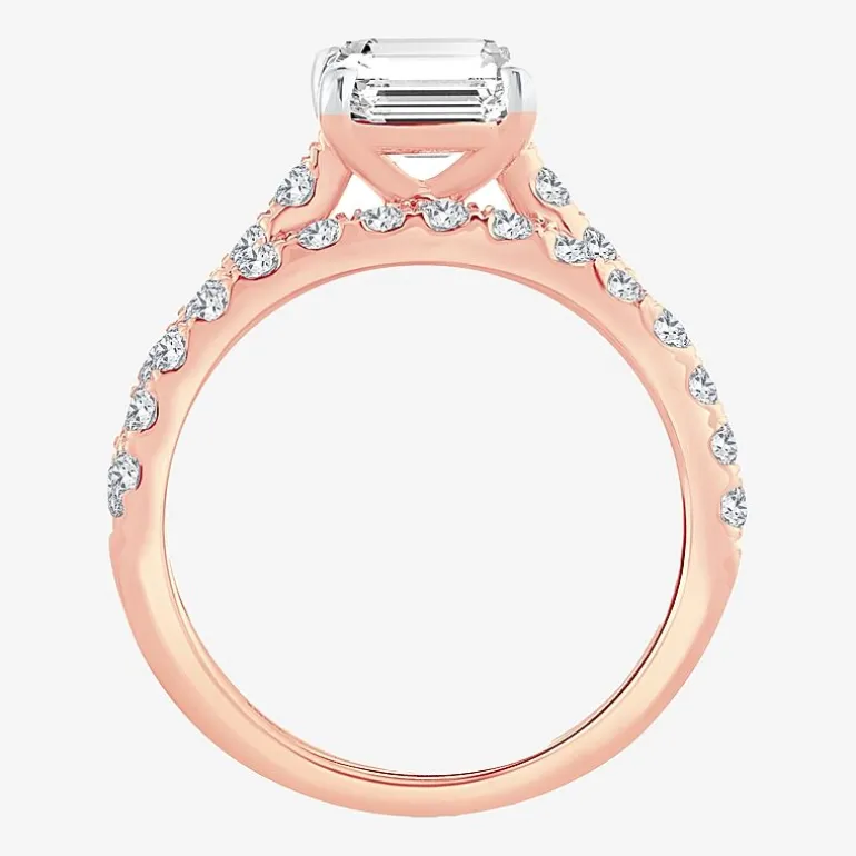 (H-I / SI1-SI2) Signature By Modern Bride Womens 3 CT. T.W. Lab Grown White Diamond In 14K Gold Emerald Bridal Set