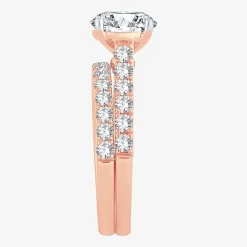 (H-I / SI1-SI2) Signature By Modern Bride Womens 3 CT. T.W. Lab Grown White Diamond In 14K Gold Round Bridal Set